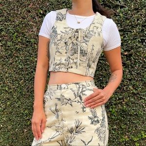 Handmade lace up corset vest